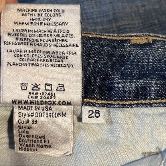 Revolve Wildfox Couture Lola Oversized Boyfriend Jeans in Hideout Size 26 - Picture 9 of 14